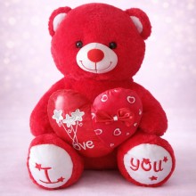 Red Teddy With Heart Pillow -30 CM Red Teddy With Heart Pillow -30 CM