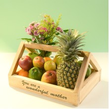 A Wonderful Mother Fruit Basket with Flower Bunch
