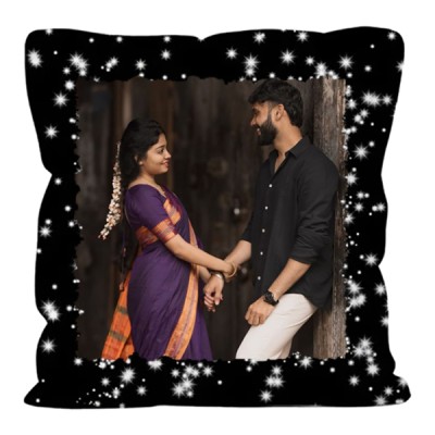 Star Designed Sublimation Pillow-Black