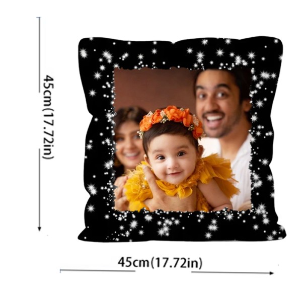 Star Designed Sublimation Pillow-Black