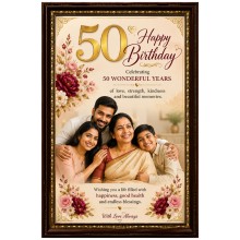 50th Birthday Elegant Floral Memory Frame-12*18