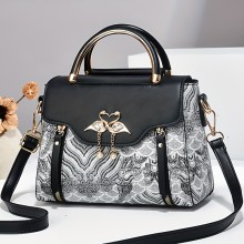 Elegant Floral Embroidered Handbag for Women