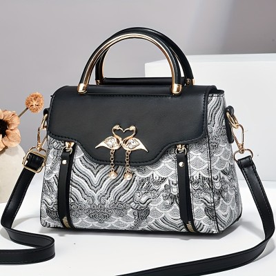 Elegant Floral Embroidered Handbag for Women