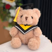 Beige Graduation Teddy Bear with Cap & Academic Sash