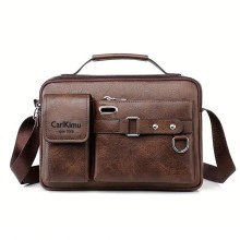 Men's Retro Faux Leather Messenger Bag