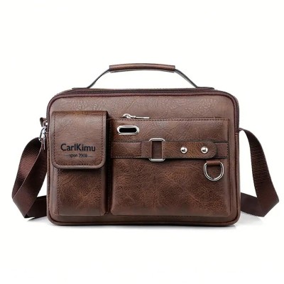 Men's Retro Faux Leather Messenger Bag
