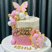 Pink Butterfly Bliss Cake
