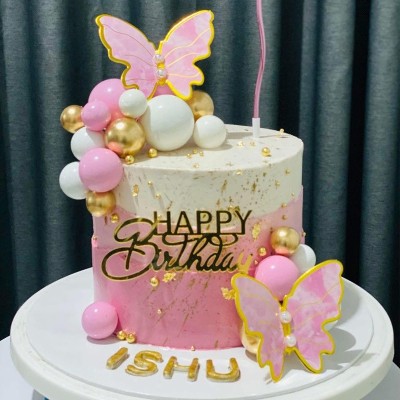 Pink Butterfly Bliss Cake