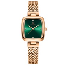  Luxury Square Watch - Rose Gold Green