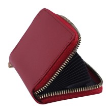 PU Leather Zipper Wallet - Red