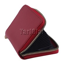 PU Leather Zipper Wallet - Red