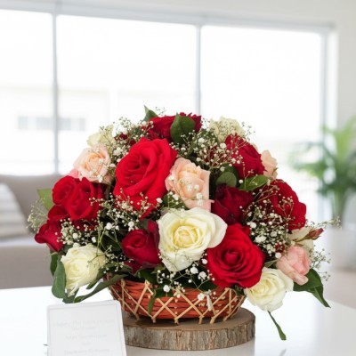 Roses Flower Basket