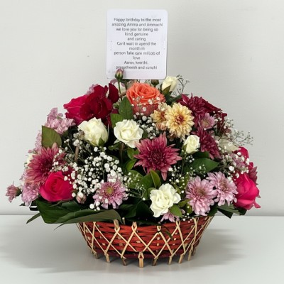 Medium Sized Mix Flower Basket Medium Sized Mix Flower Basket