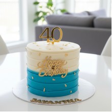 Blue Delight Cake With Topper