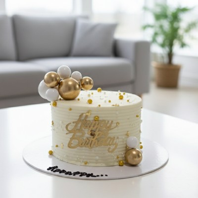 Golden Pearl Elegance Cake