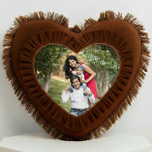 Sublimation Heart Pillow -Brown
