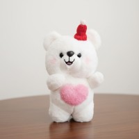White Teddy Bear with Heart & Hat White Teddy Bear with Heart & Hat