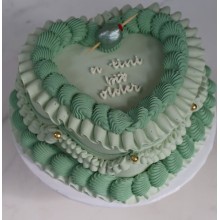 Heart Shaped Cake -Green