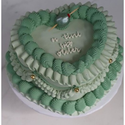 Heart Shaped Cake -Green