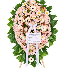 White Asrameria and daisy wreath White Asrameria and daisy wreath