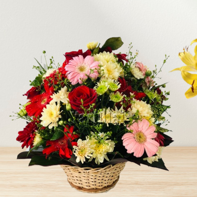 Mix Flower Basket - Medium Size