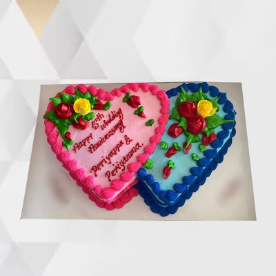 Double Heart Shaped Cake 