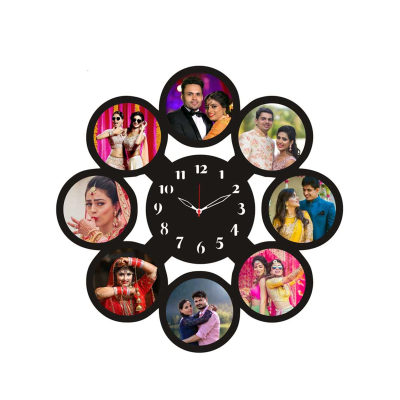 Personalized Round Shaped Wall Clock With Picture -8 photos Personalized Round Shaped Wall Clock With Picture -8 photos