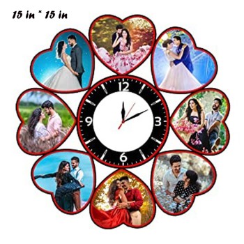 Customized Heart Shaped Wall Clock With Picture 