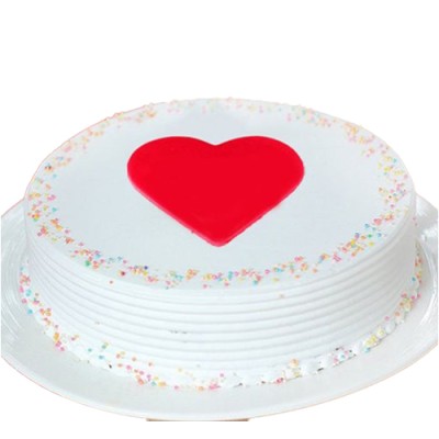 Vanilla Cake with Heart Design - 1 Kg