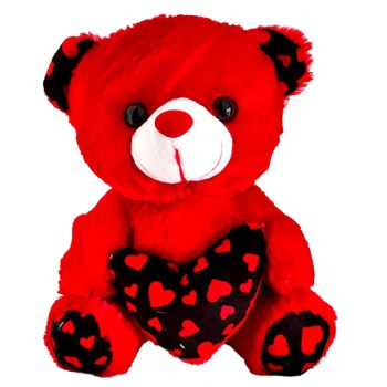 Red Furry Teddy With Heart