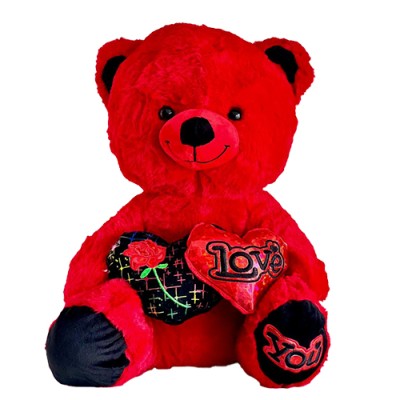 Red Teddy With Double Heart