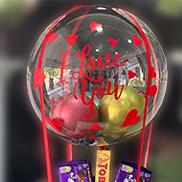 Chocolate Arrangement With I Love You Balloon