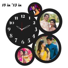 Personalized Round Shaped  Wall Clock With Picture