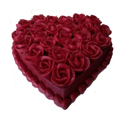 Heart Roses Cake