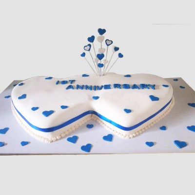 Double Heart Anniversary Cake 1