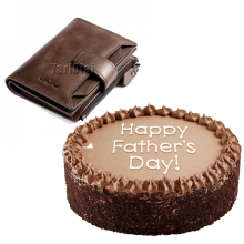 Fathers Day Cake With Genuine Leather Bifold Wallet Purse