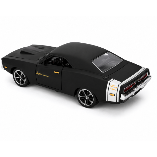 Matte Black Classic Muscle Car – 1:32 Die-Cast Model