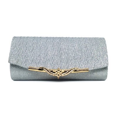 Glitter Chain Shoulder Handbag - Silver