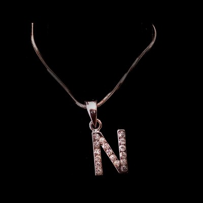 Letter 'N' Pendant With Chain