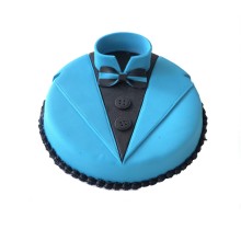 Black and Blue Round Shirt Cake