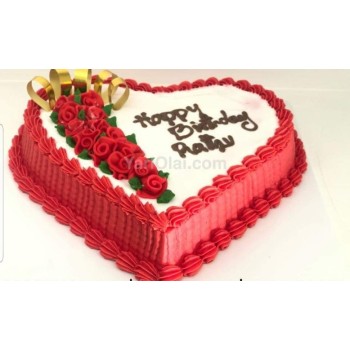 Romantic Red Heart Cake