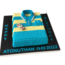 Blue And Yellow T Shirt Cake