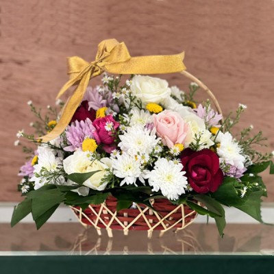 Multi Color Mix Flower Basket