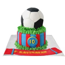 Football On Circle Cake