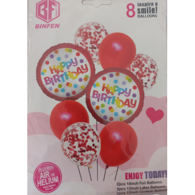 Happy Birthday 8 Pcs Balloon set Happy Birthday 8 Pcs Balloon set