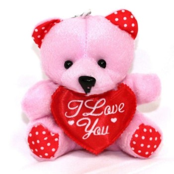 Teddy Bear Keyring - Pink